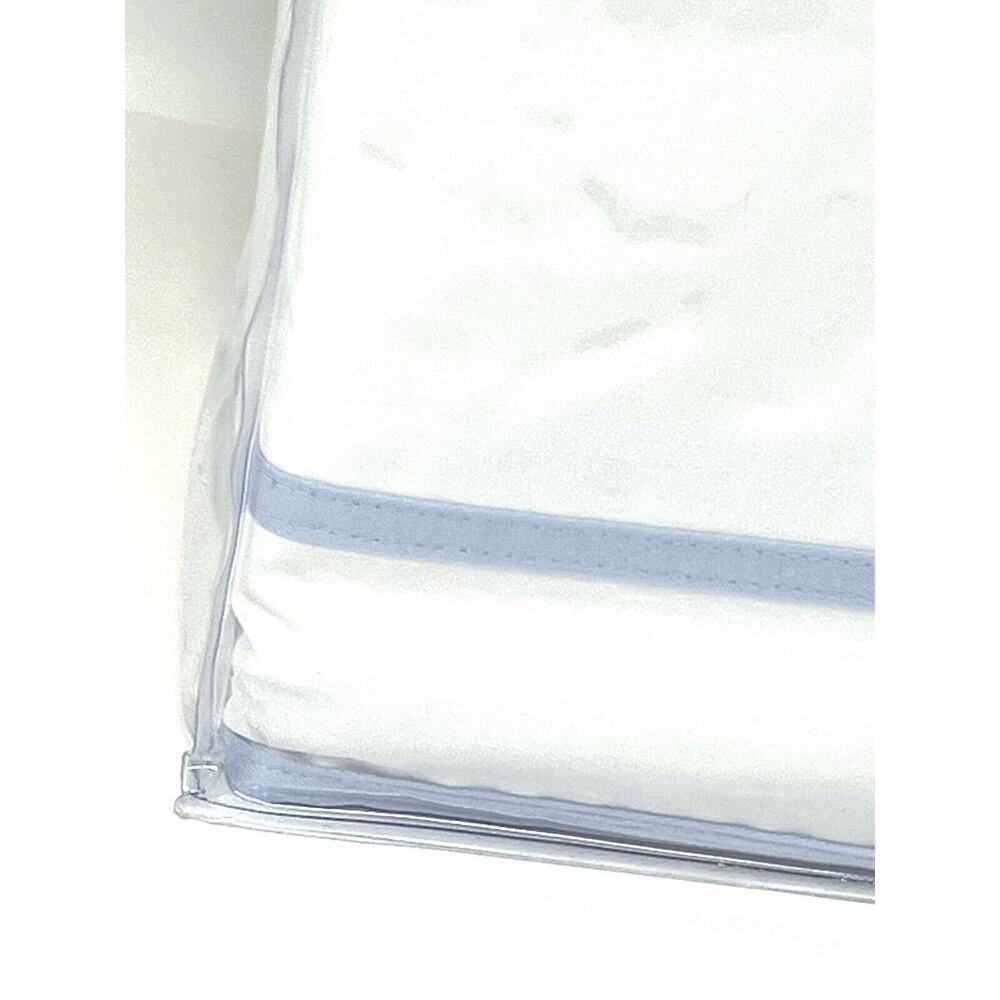 Ralph Lauren Spencer Border Sateen QUEEN Sheet Set Cornflower Blue White 4 Pcs - Picture 2 of 9